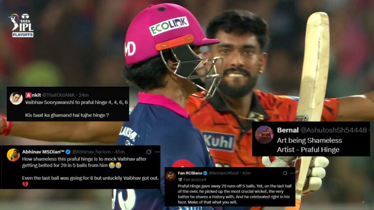 “How Shameless…” Praful Hinge’s Celebration On Vaibhav Sooryavanshi’s Wicket S – वैभव सूर्यवंशी के विकेट पर प्रफुल्ल हिंगे के जश्न पर मचा बवाल, फैंस बोले ‘कितनी बेशर्मी है’